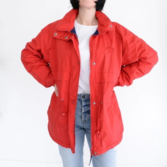 Vintage R&R Red Utility Fall Jacket Size 12 - Picture 2 of 15